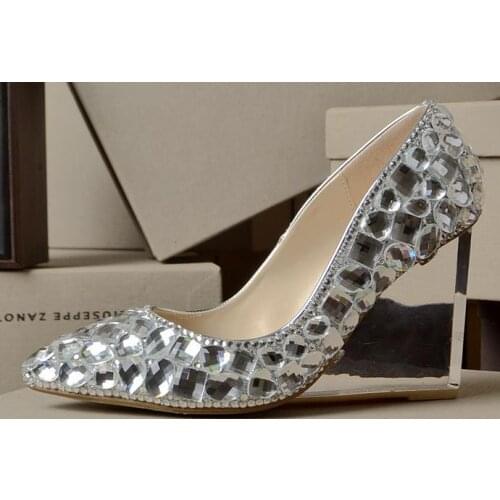 16 spring and autumn open toe rhinestone single shoes wedding shoes bridal shoes thin heels metal high-heeled shoes wedding