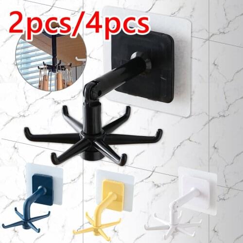 4pcs Kitchen Hook Organizer Rack 360 Degrees Rotatable Shelf Accessories, 2/3pc Organizer Storage Cupboard Storage Cabinet Shelf