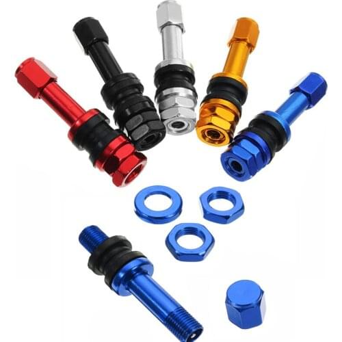 4Pcs 5cm/1.96 inch Bolt-in TR48E Tire Valve Stems Tubeless Wheel Valves Dust Caps High Pressure Aluminum Alloy Straight Mouth