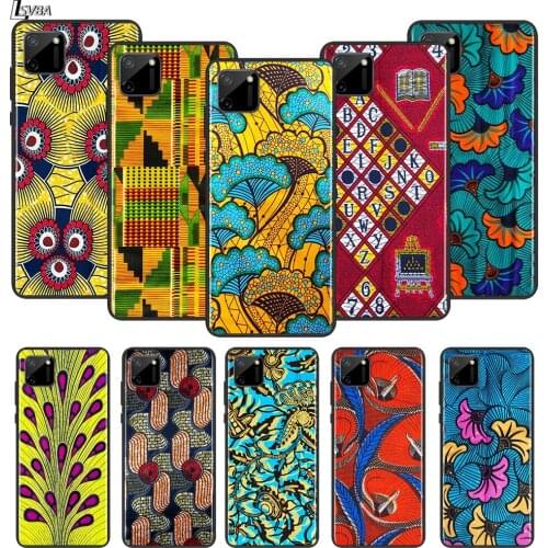 African fabric Printing For OPPO Realme 2 3 3i 5 5S 5i 6 6S 6i 7 7i Narzo 10 20 Pro Global Silicone Black Soft Phone Case