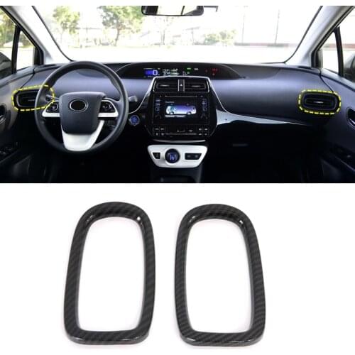 For Toyota Prius Prime PHV 2017-2020 accessories ABS Carbon Fiber Interior Side Air Vent Outlet Cover Trim Car Styling