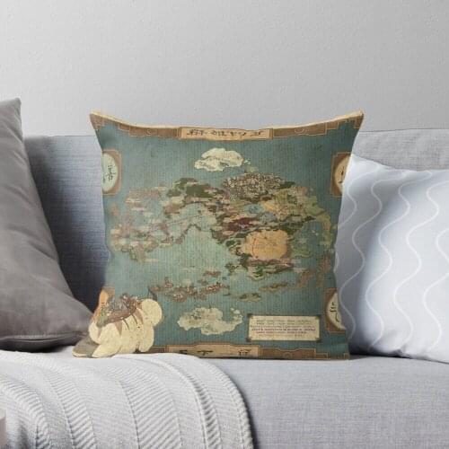 Avatar The Last Airbender Map Throw Pillow Cushion Cover Polyester Throw Pillows Case On Sofa Home Living Room Car Seat Decor
