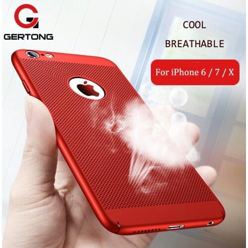 GerTong Heat Dissipation Phone Cover Case For iPhone 7 Plus X Mesh Design Hard PC Cases For iPhone XS Max XR Breathable Case