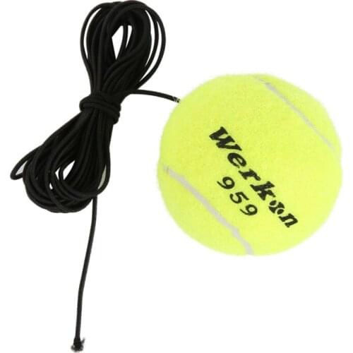 Elastic Rubber Band Tennis Balls yellow green Tennis Training Belt Line Training Ball to Improve Your Skills