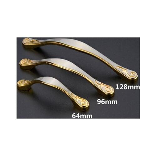 European Gold Silver 128MM Furniture Hardware Handles Kitchen Cabinets Pull Door Knobs Drawer Wardrobe Cupboard Accessories