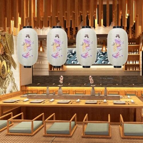 1pcs 10 inch Hot Pot Sushi Lantern Japanese Style Printing Waterproof Bar Lanterns Restaurant Pub Decoration Accessories