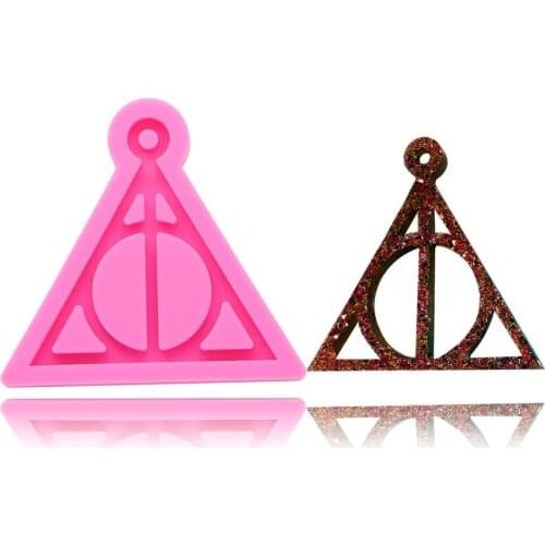 Magic Boy Resin Mold for Keychain 2021 Pendant with Hole DIY Handmade Triangle Silicone Mold Diy Jewelry Making