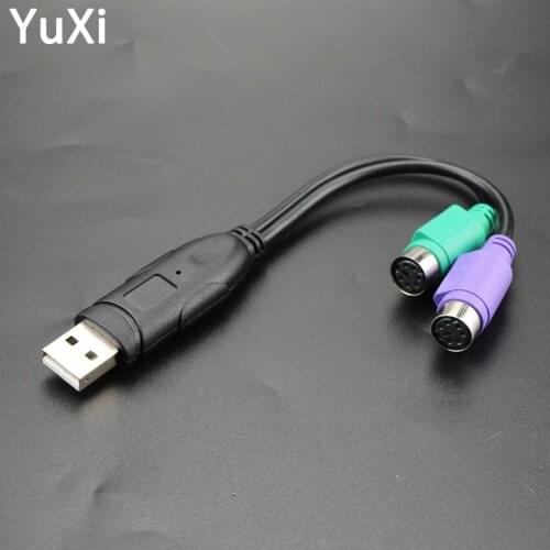 YuXi USB to PS2 Cable Male to Female Adapter Converter Extension Cable for Keyboard Mouse Scanning Gun PS2 to USB2.0 Cable