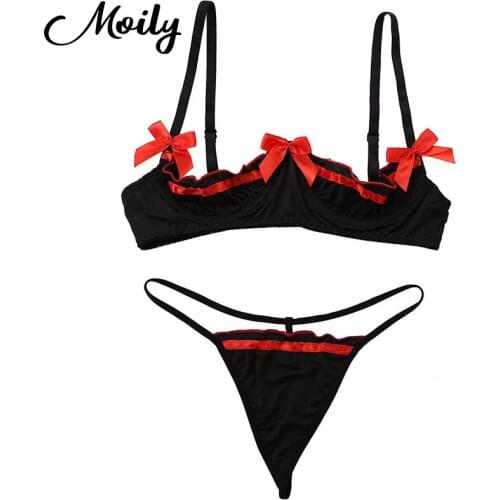 Intimates Underwear Set Women Sexy Underwired Cupless Bra and Panty Set Seamless Bralette Erotic Lingerie Sexy Female Underwear