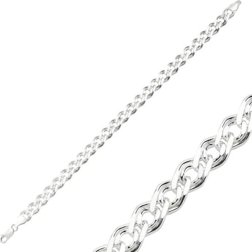 KUTAYDAN 925 Sterling Silver 120 Micron Nonna Chain Bracelet