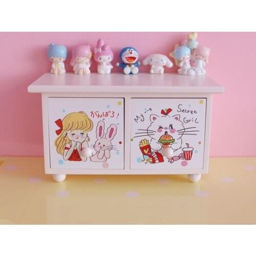 Cute Desktop Storage Boxes room decor Storage Drawer Jewelry Storage Boxe Desktop Organizer Makeup Storage Case привет котен