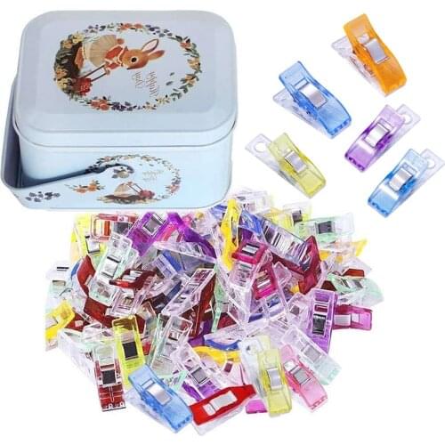 MIUSIE 80pcs Plastic Clips Sewing Clip Multicolor DIY Sewing Tools Fabric Quilting Craft Patchwork Garment Clips