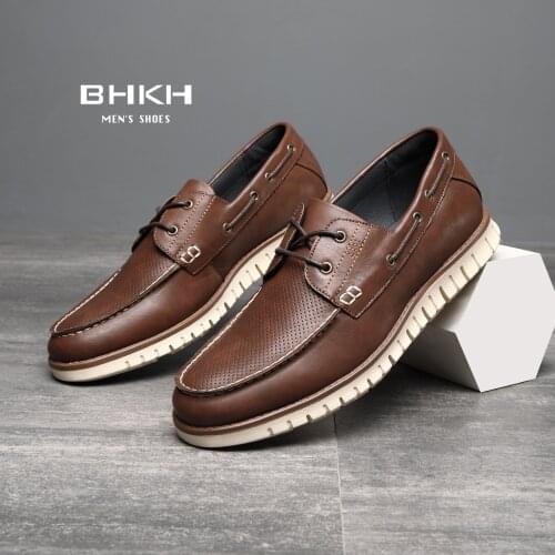 BHKH Men Shoes 2021 Autumn Men Casual Shoes Fashion Leather Loafers Shoes Smart Business Work office Footwear