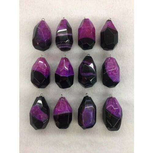 Wholesale 2pcs/pack Multi Quartz Faceted Quartz Agates Bead Pendant,Natural Stone Pendant fit Jewelry
