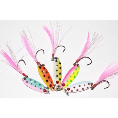 Wholesale lure high quality 3g3.5cm spoon bait 150pcs/lot fishing blade lure spinner bait single hook mixed color jigging lure