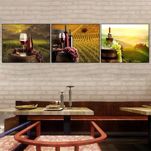 Canvas Poster Print Wine Fruit Acrylic Painting Modern Picture Home Decor Wall Art for Kitchen