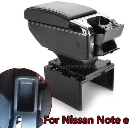 For Nissan Note e-Power armrest box central Store content box accessories With USB interface