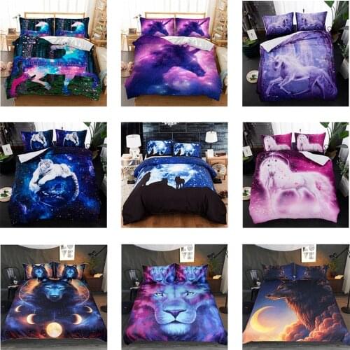 3D Printed Twin Queen Size Quilt Duvet Cover Pillowcase Dormitory Bedding Set Galaxy Sky Cosmos Night Universe Outer 2pcs/3pcs