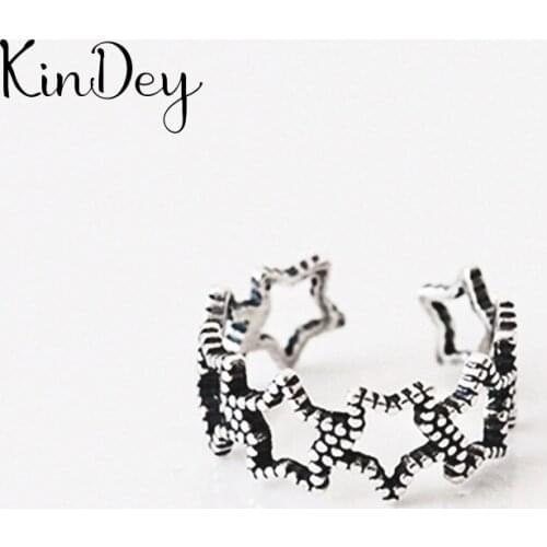 Exaggerated Silver Color Star Rings For Women Engagement Jewelry Girls Open Finger Rings