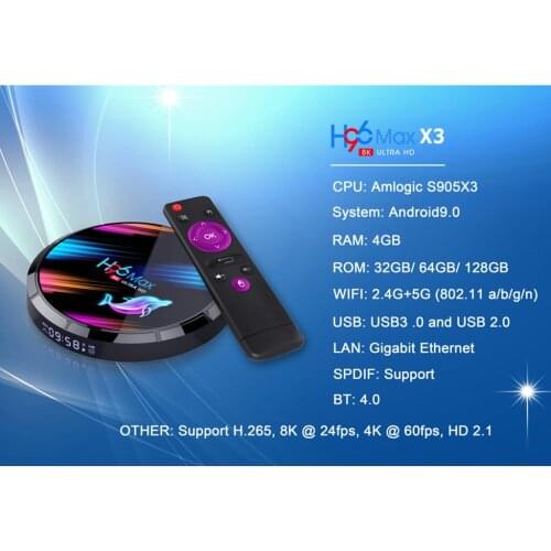 Smart H96 Max X3 Dual Wifi 2.1 A55 Box 4GB + 32GB EU Plug