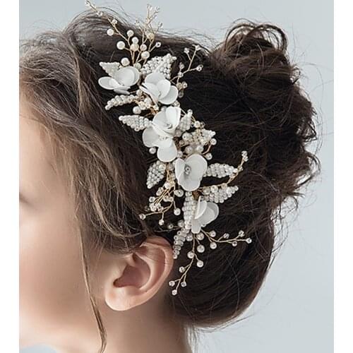 Bridal Wedding Hair Accessories Crystal Flower Pearl Hair Combs for Women Headpiece Headbands Party Jewelry Bridesmaid Gift