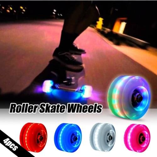 Luminous Roller Skate Wheels 4pcs LED Sliding Light Quad Roller Skating Flashing Wheel Rollers Durable Luminous Replacement L824