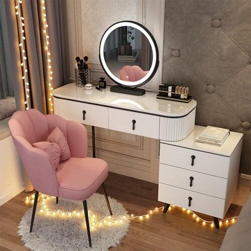 Nordic Dressing Table Bedroom Modern Simple Light Luxury Multi-functional Storage Cabinet Integrated Dressing Table Vanity Desk