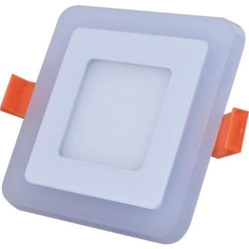 Ultra Slim 6W 9W 18W 24W Square Concealed Dual Color LED Panel Light Cool White+Blue/RGB Lamp Downlight AC100-265V