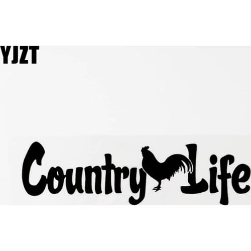 YJZT 18.1CM×5CM Fashion Country Life Animal Cock Vinyl Decal Car Sticker Black/Silver 8C-0547