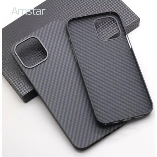 Amstar Real Carbon Fiber Phone Case for iPhone 12 / 12 Pro / 12 Pro Max / 12 Mini Ultra-thin Anti-fall Carbon Fiber Hard Cover