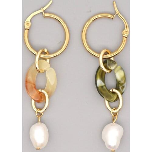 Go2boho Bohemian Drop Earrings Ladies Natural Pearl Jewelry Gift 2021 Fashion Earring Women Jewellery Stainless Steel Wholesale