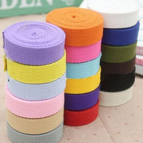 1'' 25mm 10 yards thick Canvas Ribbon Belt bag webbing lable ribbon Bias binding tape Diy craft