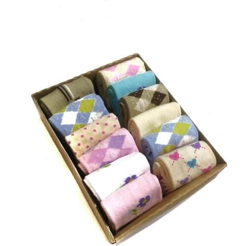 10 pairs lot pack Women Couples Lovers socks New Arrival Rhombus Cartoon Heart Fruit Flover Dot Plaid Cotton Happy Socks