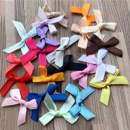 100Pcs Color Small Ribbon Bowknots DIY Craft Supplie Gift Box Packing Wedding Decor Doll Tie Applique Sewing Accessories Bows