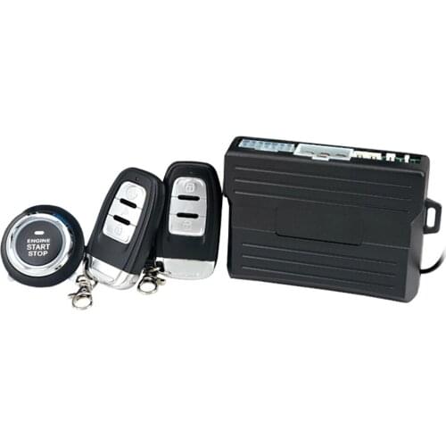 12V Car Engine Starts Alarm System with Keyless Entry Remote Vehicle Alarm PKE Warn Push Button Starts Car Anti-theft System