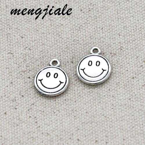 15PCS Wholesale Vintage Metal Smiley Face Charms Pendant DIY Handmade Jewelry Accessories