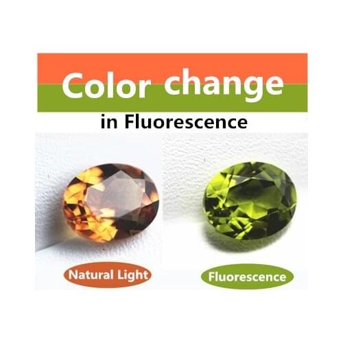 1536# Oval shape Alexandrite stone orange change olive green in fluorescent light faceted created gemstone beads jewelry DIY