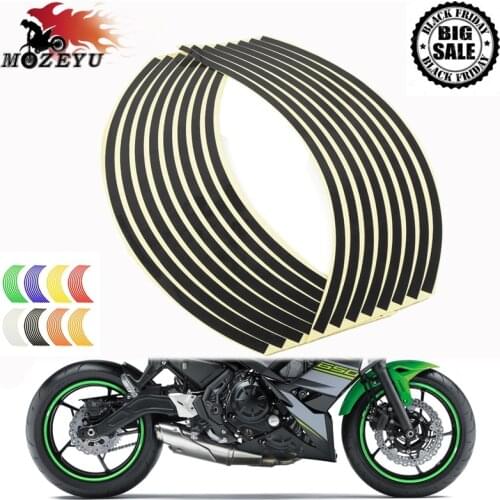 16 Strips 17inch/18inch Motorcycle Wheel Tire Rim Stickers for YAMAHA VMAX NMAX MT07 125 MT-09 FZ09 FZ-07 MT-10 MT01