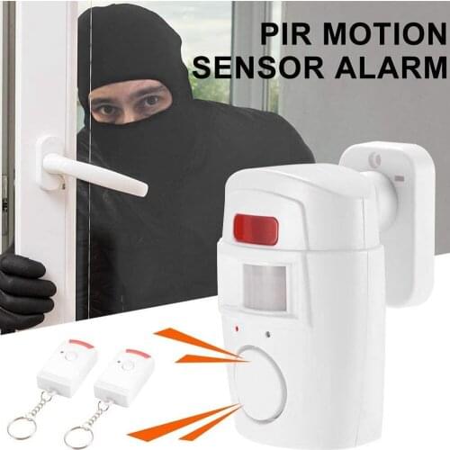 2 Remote Controller Wireless Home Security PIR Alert Infrared Sensor Alarm system Anti-theft Motion Detector Alarm 105DB Sire