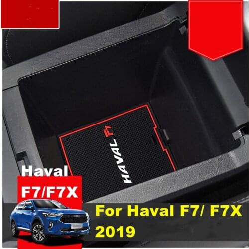 3D Rubber Mat Lnterior Anti Slip Mat Door Slot Pad Cup Cushion Groove Mat For Haval F7 2019 F7X Car Accessories