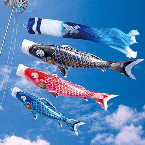 40cm Koi Nobori Japanese Style Party Flag Colorful Carp Wind Sock Koinobori Fish Anime Flag Hanging Decor LX4525