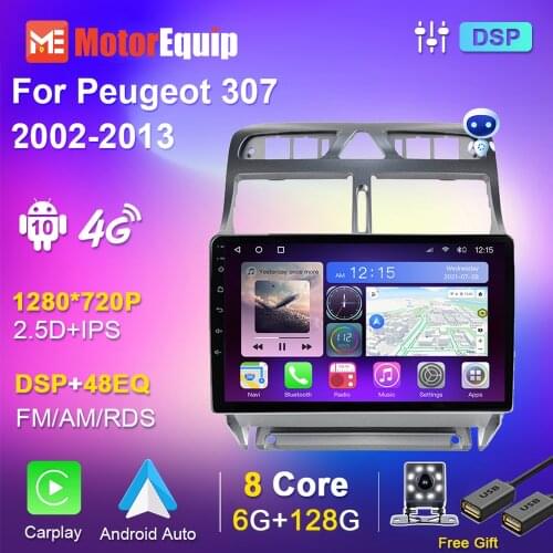 Autoradio for Peugeot 307 2002-2013 Android Auto Car Radio Multimedia Player Stereo Navigation GPS 2 Din Carplay Audio for Cars