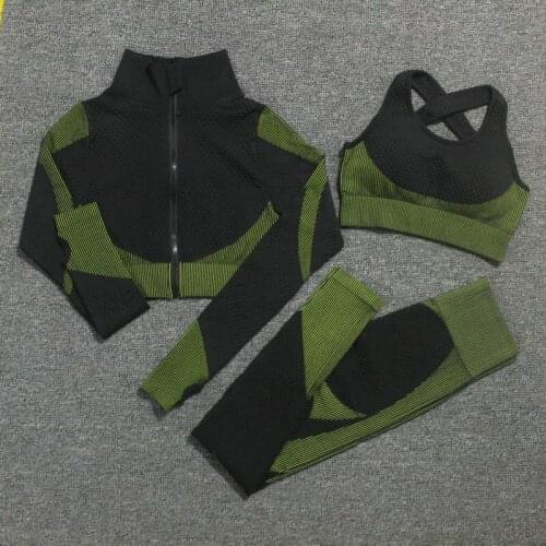 2PCS Seamless Yoga Sets Sport Suits Women Gym Fitness Clothing High Waist Leggings Cross Back Bra Training Running Sportswear