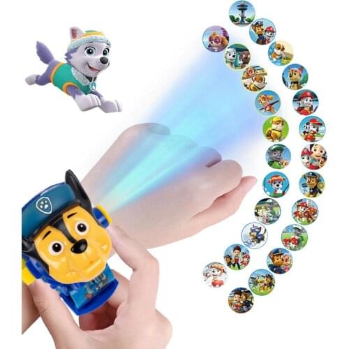 Paw patrol 3D Projection Digital Watch Time Develop intelligence Learn Everest Anime Figure patrulla canina Toy Children Gift