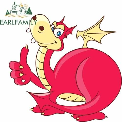 EARLFAMILY 13cm x 12.4cm For Dragon Cartoon Motorcycle Car Sticker Graffiti Decal Vinyl Material Car Accessories Custom Printing