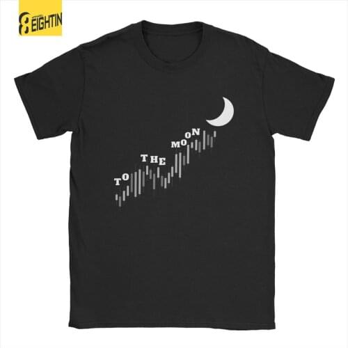 Bitcoin To The Moon Blockchain Krypto Miner Men T Shirt Vintage Tee Shirt Short Sleeve O Neck T-Shirt 100% Cotton Gift Clothes