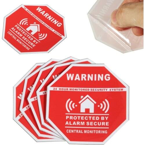 JX-LCLYL 5pcs New Home Alarm Security Decals Warning Signs Window Door Stickers 7.5*7.5cm