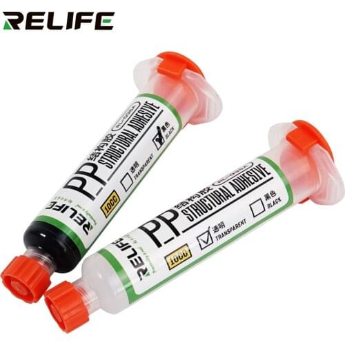 RELIFE RL-035A PP Structural Adhesive Black for Phone iPad Rear Glass Frame Bracket Bonding With 5 Needles