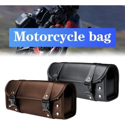 Motorcycle Leather Saddlebags Saddle Tool Bags Luggage For Yamaha Suzuki Honda Kawasaki Aprilia Triphum Indian BMW