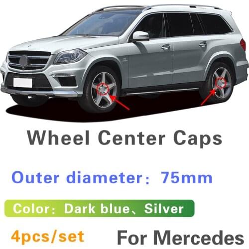 4x 75mm Car Wheel Center Hub Cap Decoration Accessories For Mercedes Benz W204 W205 W203 W211 W212 W117 C118 W124 AMG W210 W176